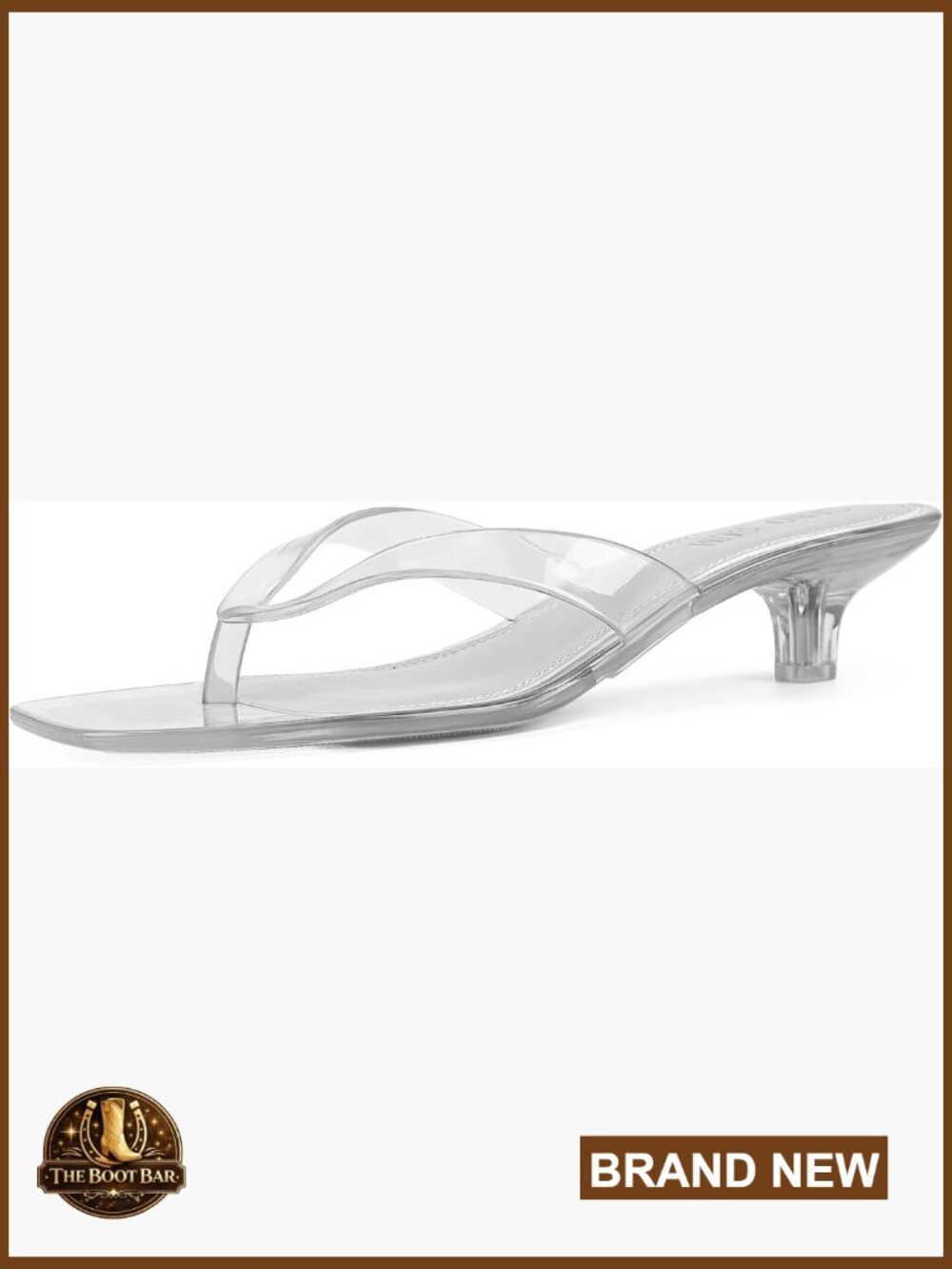 Kitten Heel Sandals with Memory Foam - Comfortable Non-Slip Slides